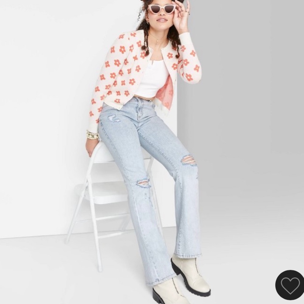 Wild Fable High Waisted Ripped Flare Jeans